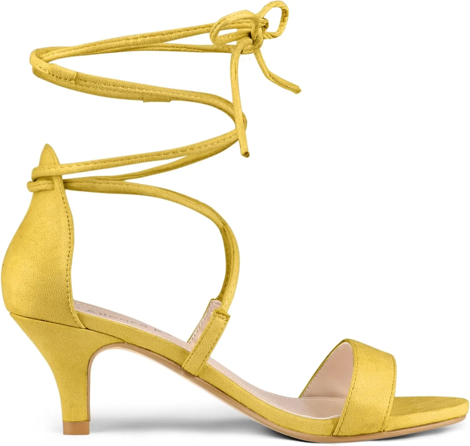 Allegra K Women's Kitten Heel Lace Up Open Toe Sandals