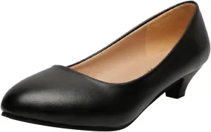 AMDBEL Pumps for Women Dressy Comfortable, Women's Low Kitten Heel Pumps Classic Fashion Dress Pumps Heeled Shoes Office Work