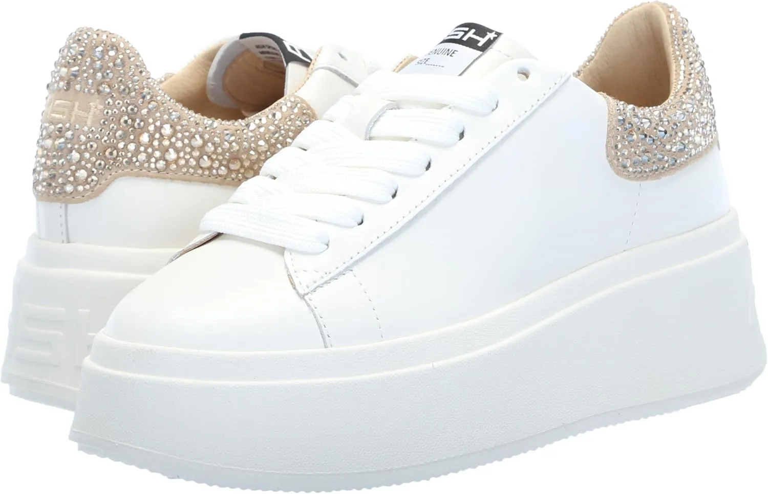 ASH Women's Moby Strass Platform Embellished Fashion Sneaker with Crystal Accents, Stylish Design for Casual Wear