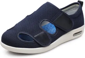 Buhelyc Wide Width Shoes with Air Cushion Comfy Walking Shoes Mesh Breathable Adjustable Slippers Lightweight Sandals for Elderly