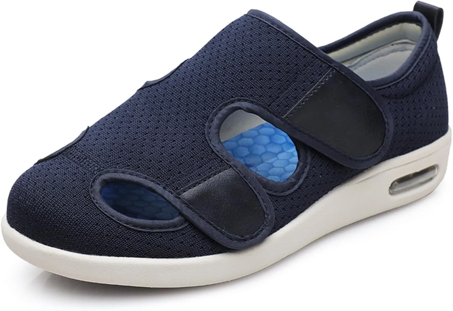 Buhelyc Wide Width Shoes with Air Cushion Comfy Walking Shoes Mesh Breathable Adjustable Slippers Lightweight Sandals for Elderly