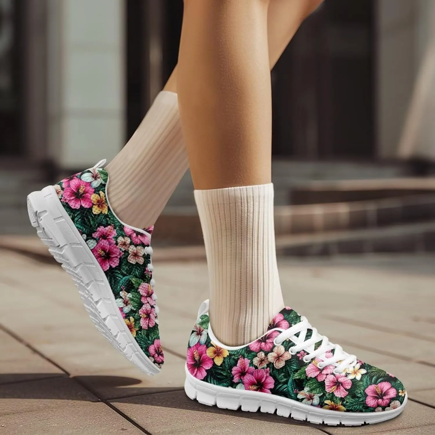 Casual Lace Up Sneakers for Women Men Sport Athletic Tennis Breathable Running Shoes