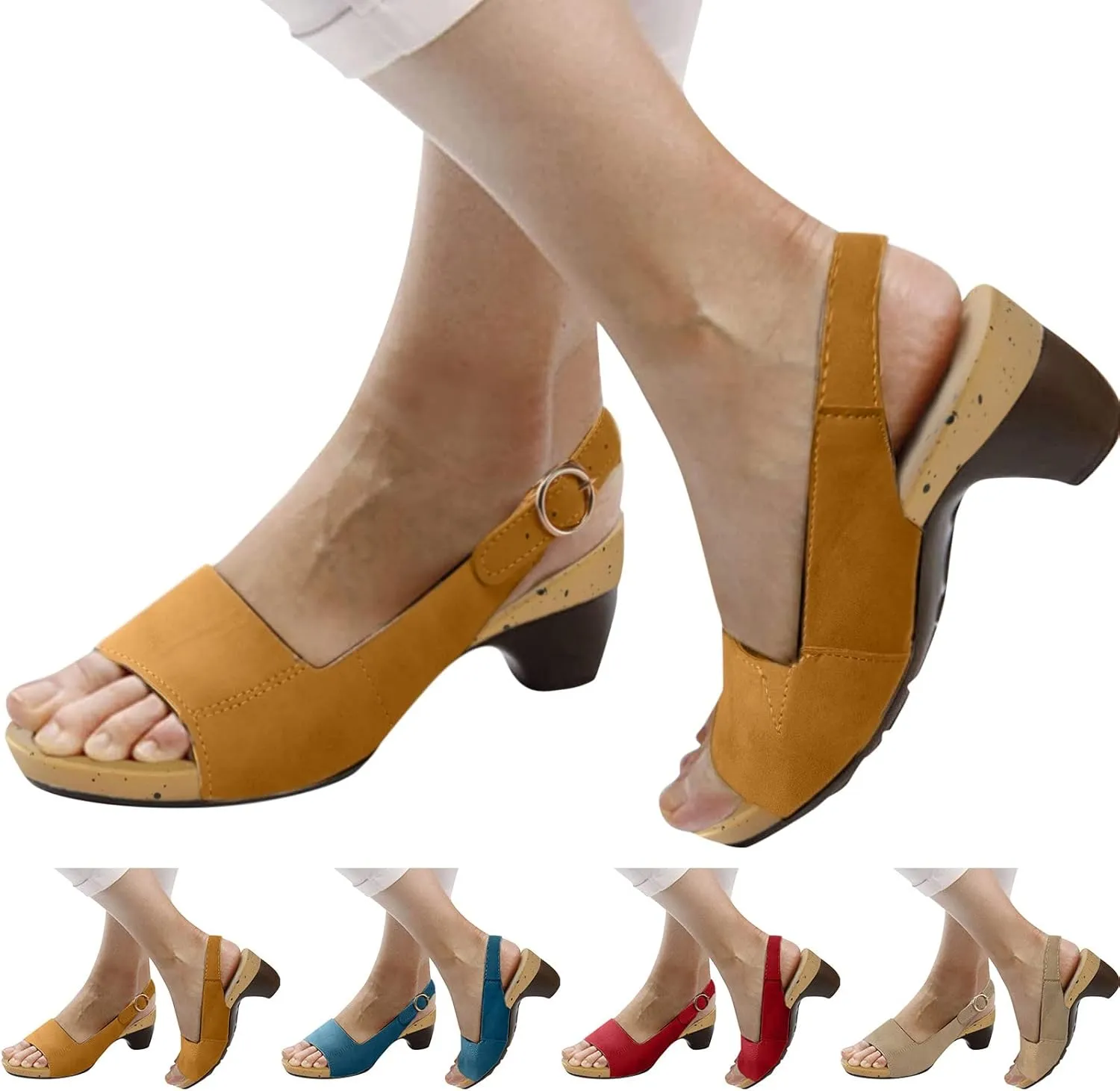 Cathalem Sandals For Women Casual Summer Women's Ultra-Comfy Wedge Sandals Premium Orthopedic Open Toe Sandals