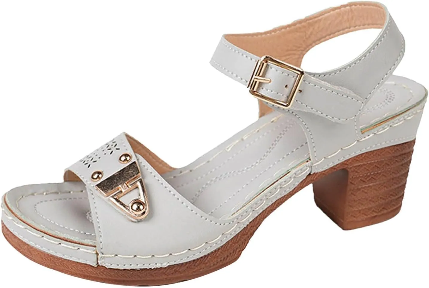 Chunky Heels Ankle Strap High Heel Sandals for Women Red Heels for Women Women's Chunky Low Heels Open Toe Sandals