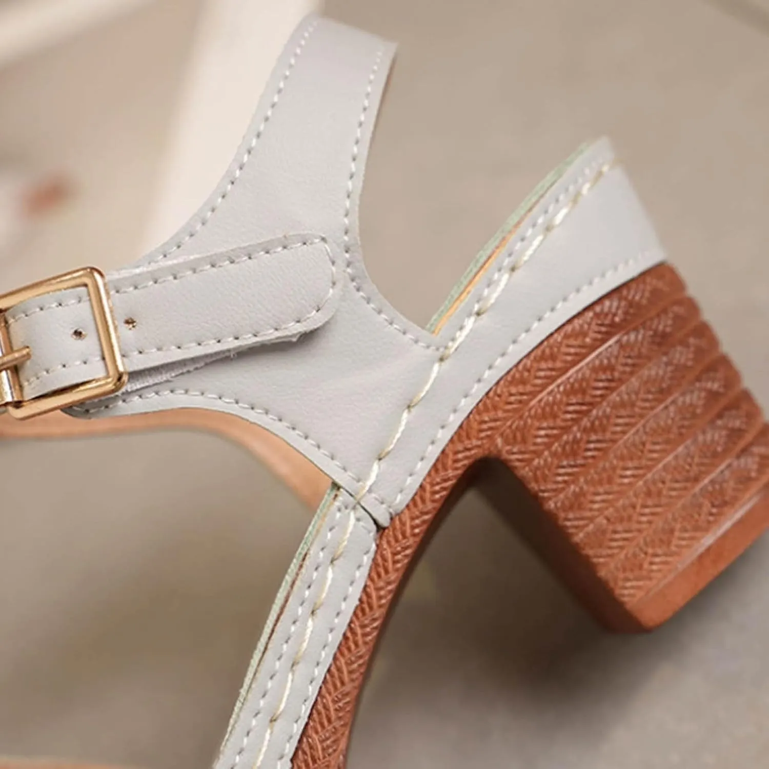 Chunky Heels Ankle Strap High Heel Sandals for Women Red Heels for Women Women's Chunky Low Heels Open Toe Sandals