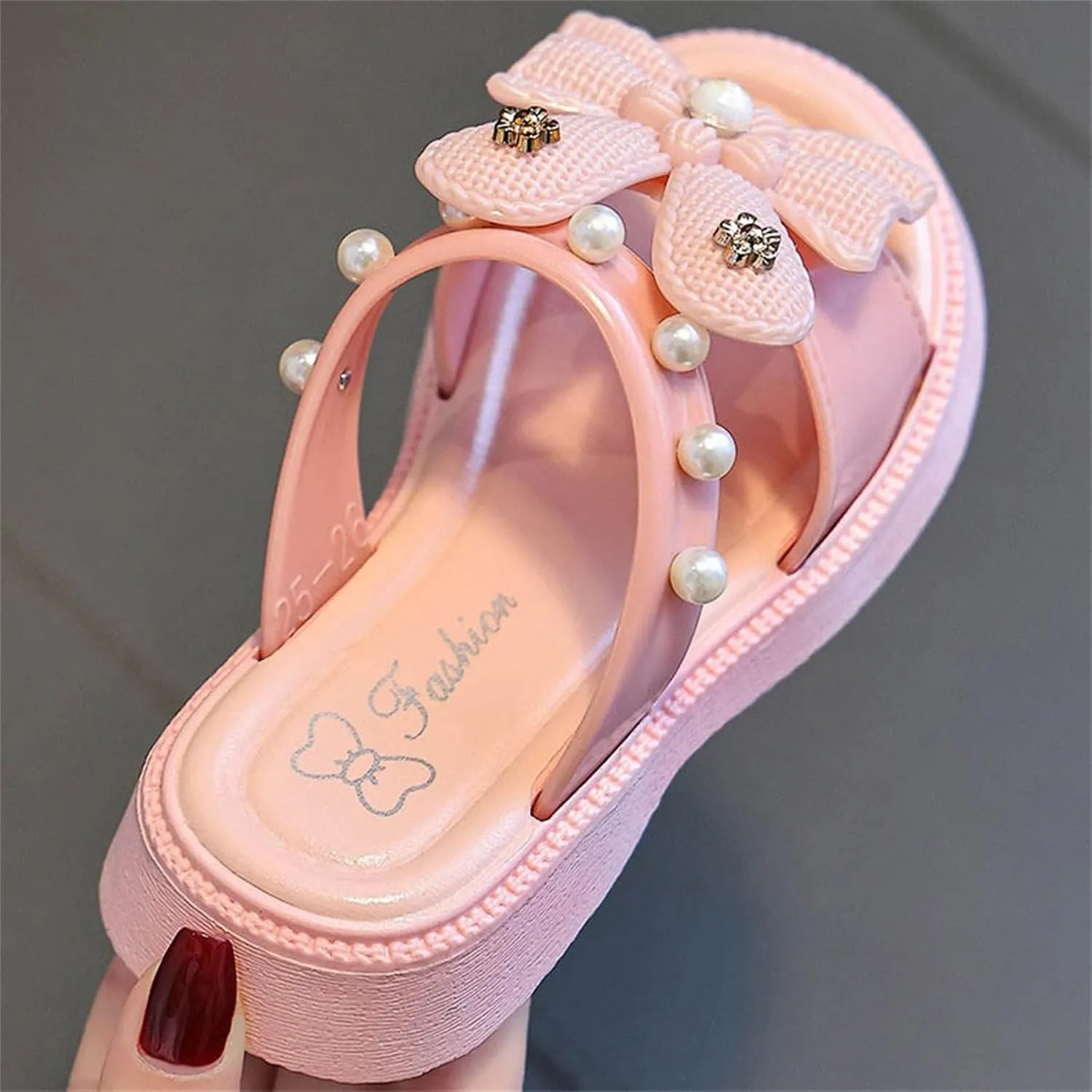 Cloud Pillow Comfy Slippers Girls Thick Sole Cute Bow Bedroom Slides Lightweight Sandals Kids Toddler Slippers Girls