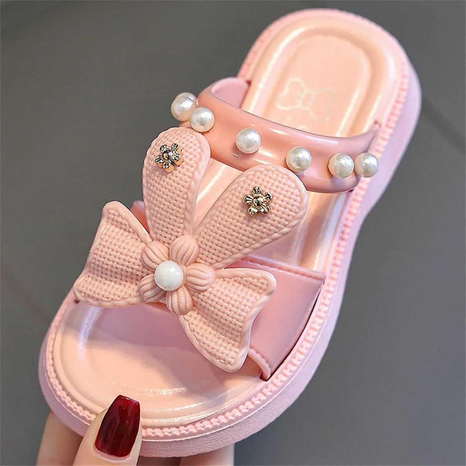 Cloud Pillow Comfy Slippers Girls Thick Sole Cute Bow Bedroom Slides Lightweight Sandals Kids Toddler Slippers Girls