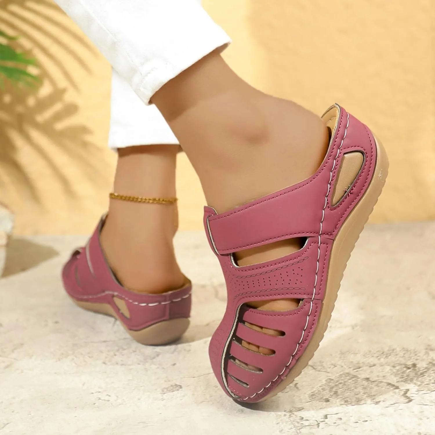 Covered Toe Sandals for Women Platform Closed Toe Non Slip Slippers Casual Fashion Comfortable Summer Walking Sandals