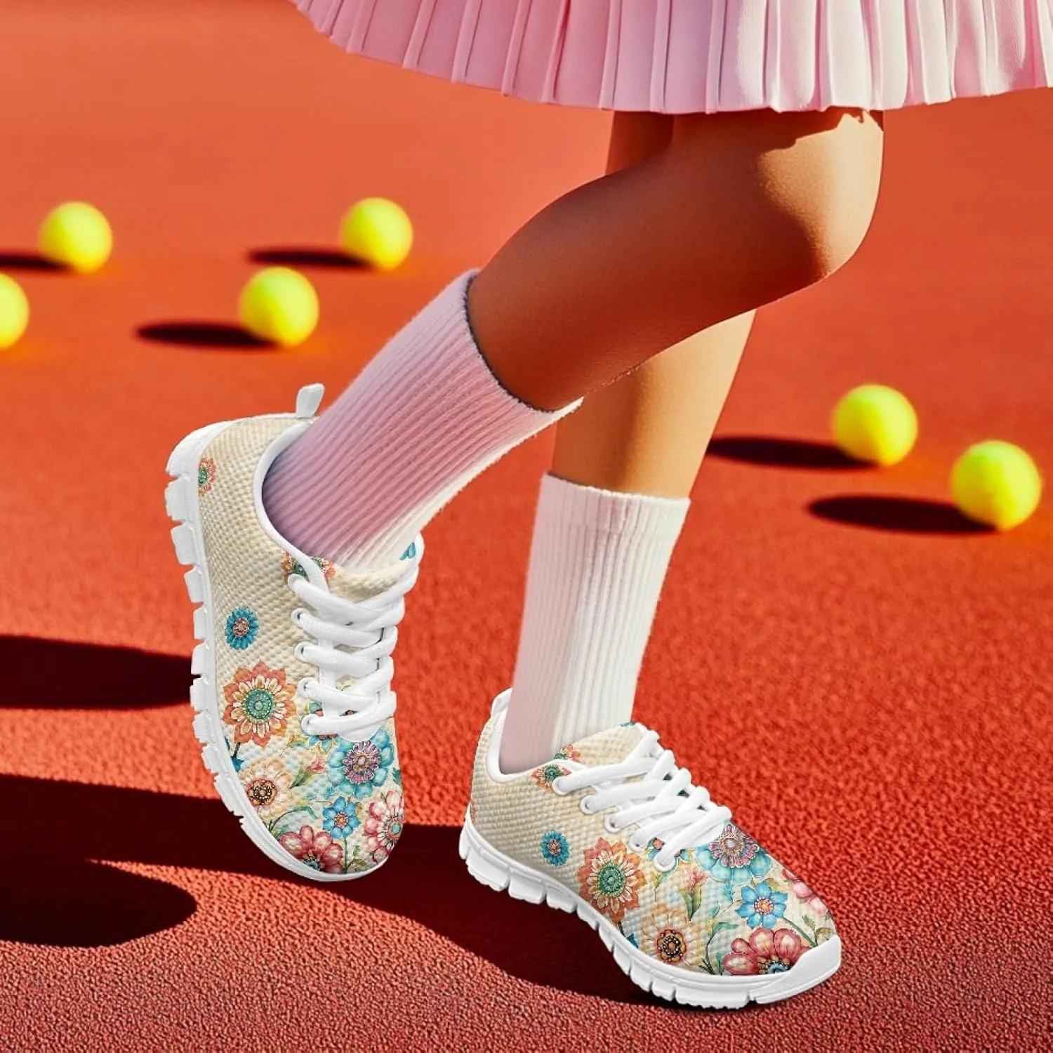 Cumagical Kids Sneakers Adjustable Lace up Breathable Running Shoes for School Sports Outdoor Play
