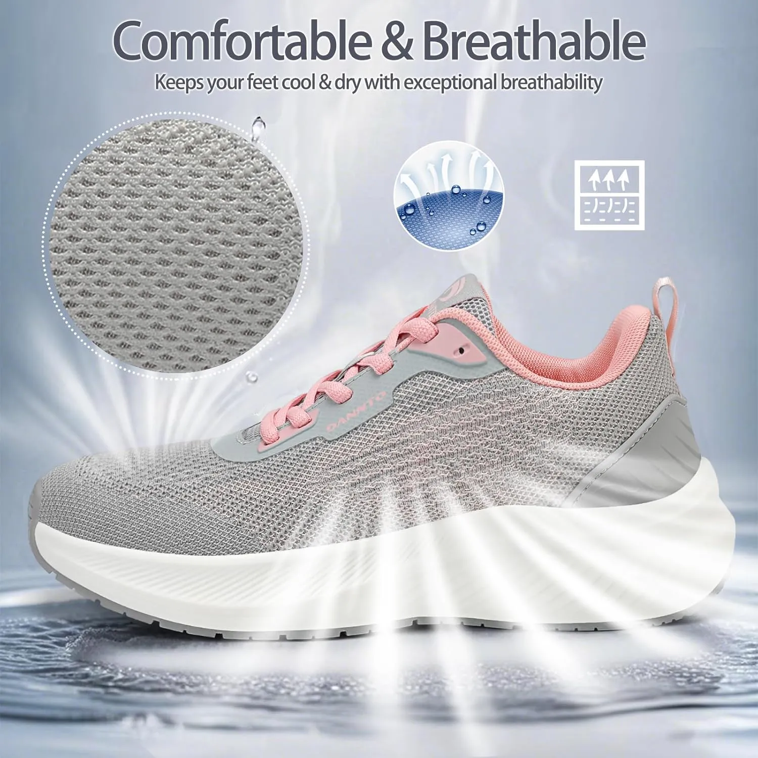 Dannto Womens Breathable Running Shoes Lightweight Walking Sneakers Non-Slip Athletic Sports