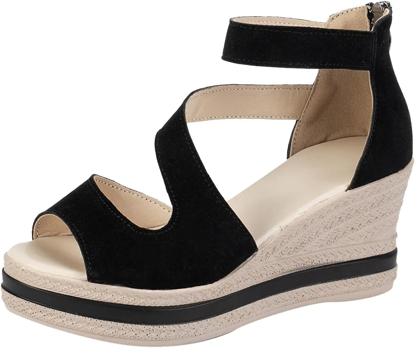 Dressy Sandals for Women 2025 Platform Wedge Espadrille Strappy Casual Braided Heels Summer Beach Shoes