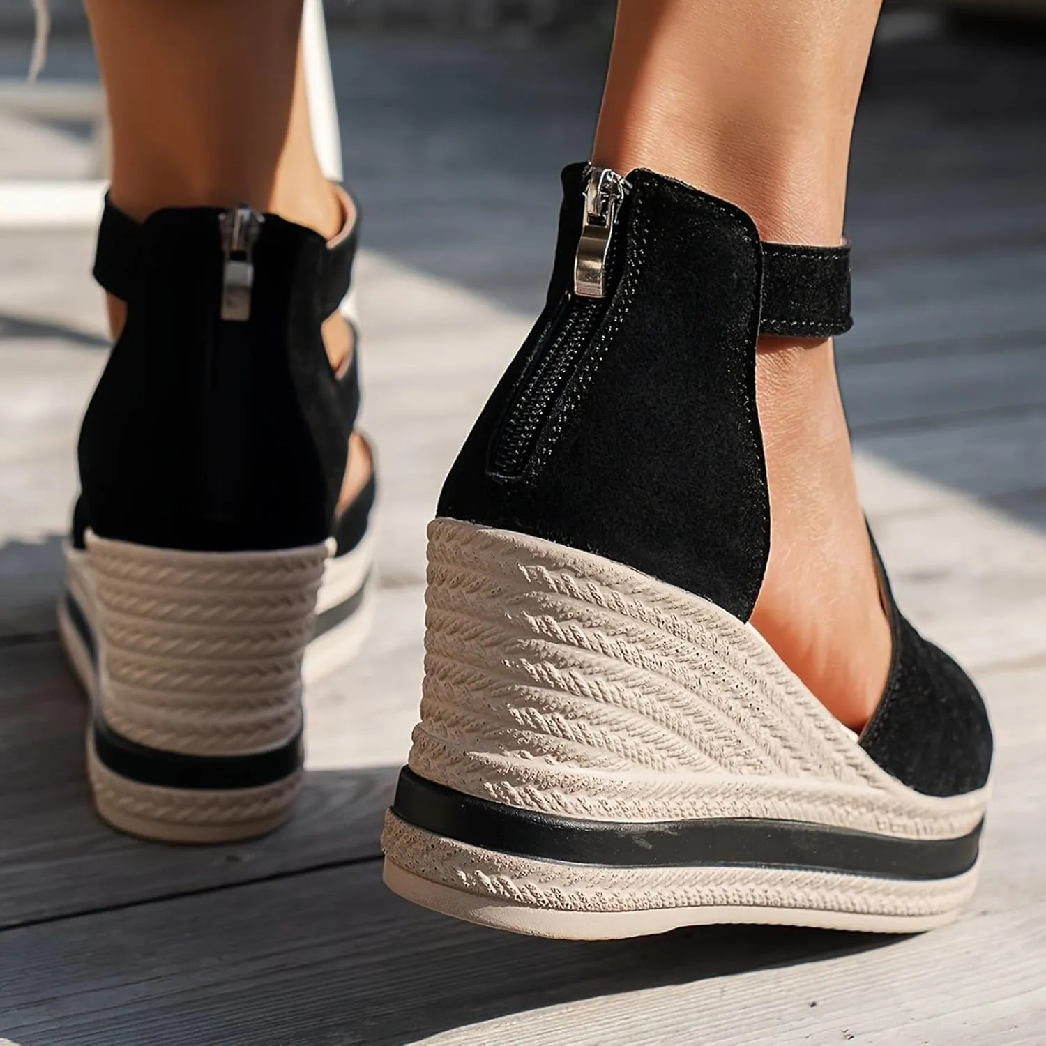 Dressy Sandals for Women 2025 Platform Wedge Espadrille Strappy Casual Braided Heels Summer Beach Shoes