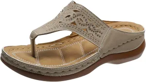 Eduavar Beach Sandals for Women, Sandals Women Dressy Summer Flat Sandals Non Slip Flip Flops Beach Sandals