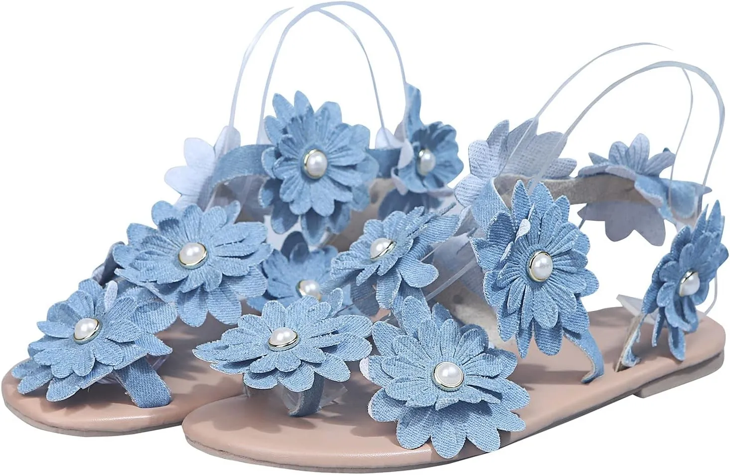 Eduavar Sandalias para Mujer, Women's Sandals Summer Beach Sandals Women Cute Floral Lace Flat Open Toe Sandals