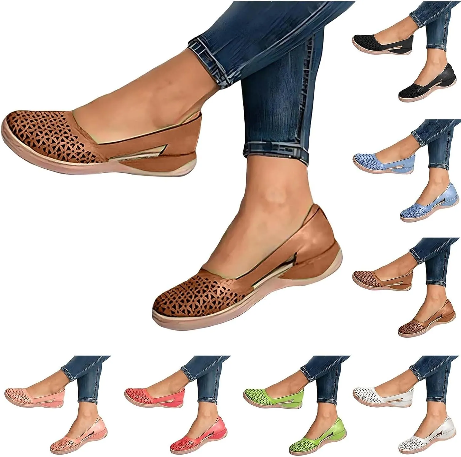 Eduavar Summer Sandals for Women 2023, Sandals Women Comfortable Close Toed Sandals Lace-up Flat Strap Sandals Shoes