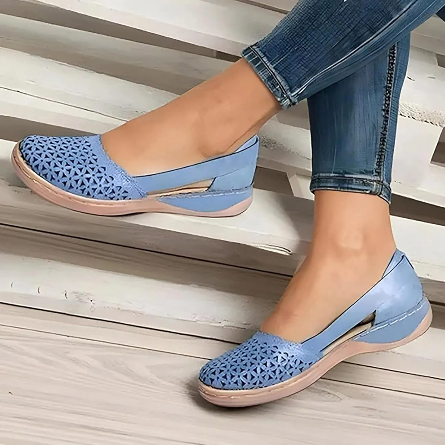 Eduavar Summer Sandals for Women 2023, Sandals Women Comfortable Close Toed Sandals Lace-up Flat Strap Sandals Shoes