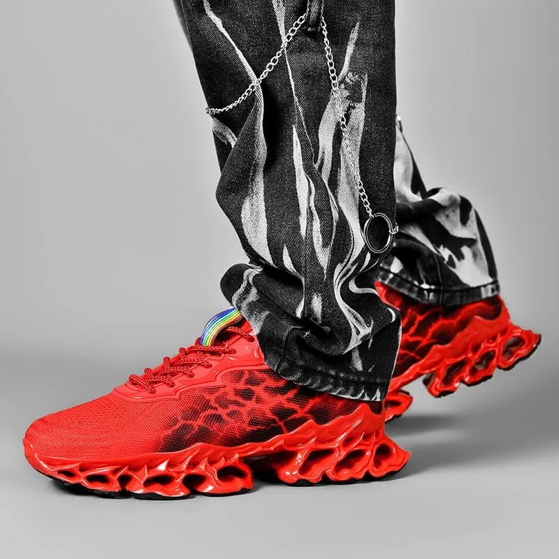 Fashion Sneakers for Men Tennis Running Shoes Mens Trail Running Men's Athletic Blade Shoe Sport Man Red Yellow Black Size