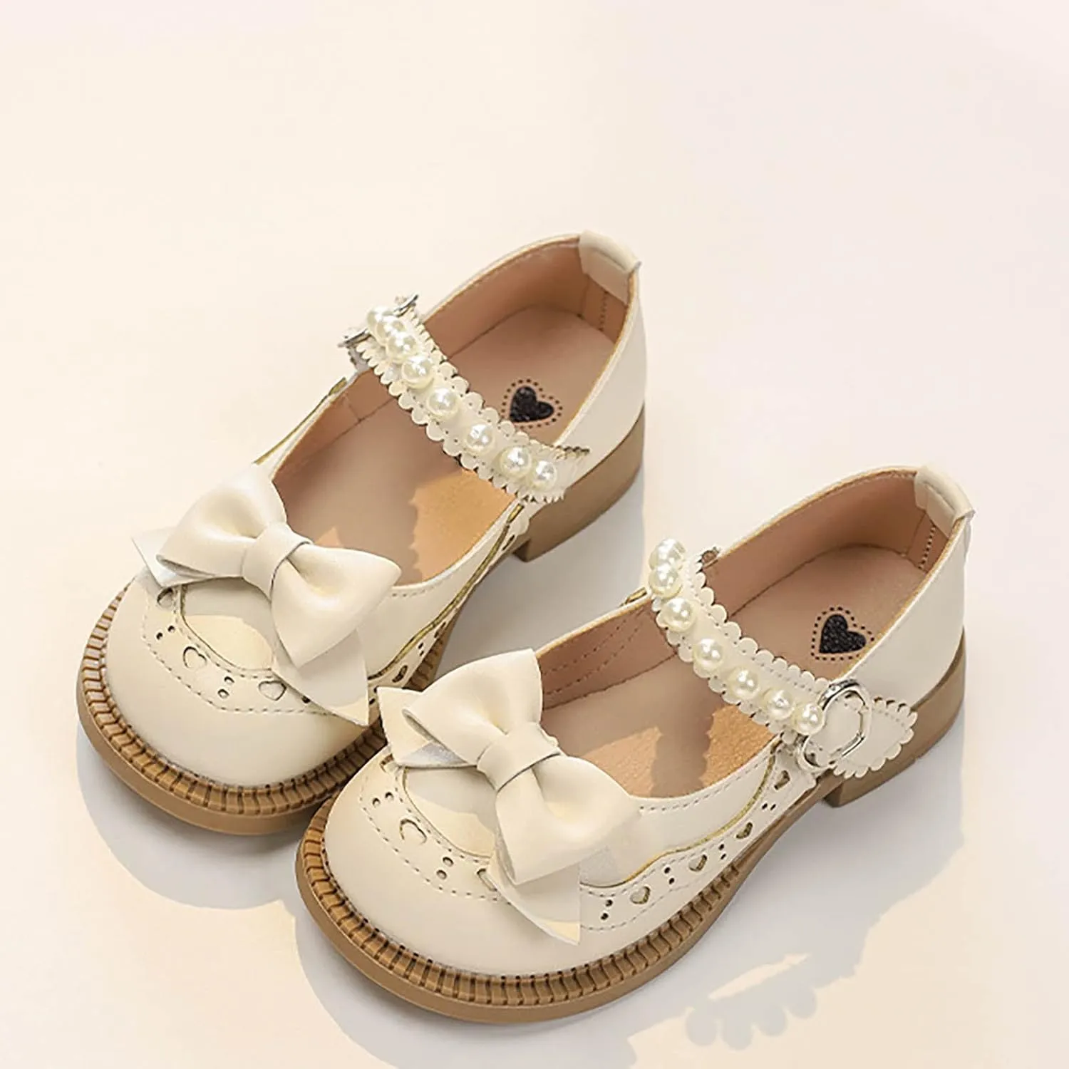 Girls Dress Shoes Wedding Bowknot Leather Princess Shoes Par𝘁y School Shoes Lightweight Sandals Wedges for Girls