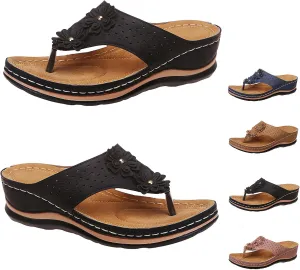 Hbeylia Orthopedic Sandals For Women Flip Flops Womens Sandals with Arch Support Ladies Casual Platform Wedge Comfortable Walking Wide Sandals Dressy Summer Slip on Thong Sandals