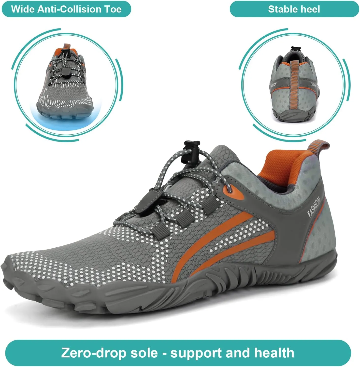 Hike Barefoot Shoes Womens Mens, Thick Barefoot Water Shoes Mens Women Non-Slip & Wide Toe Zero Drop Lightweight Minimalist Footwear for Workout Hiking Trail Running Causl