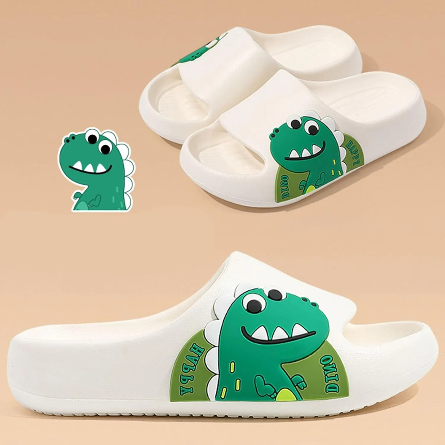 Kids Slides for Girls Boys Toddler Cloud Slides Dinosaur Quick Drying Beach Slides Toddler Pool Shower Flip Flops Slippers
