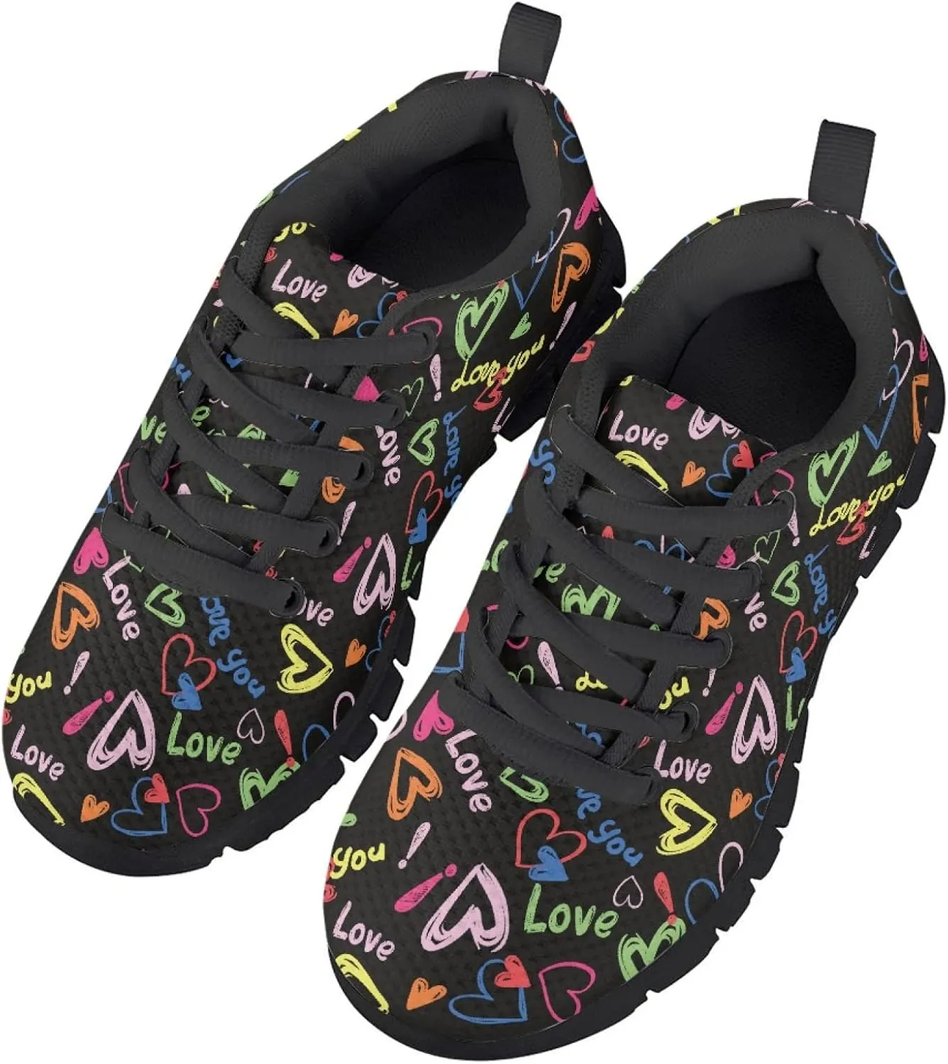 Kids Sneakers Lightweight Washable Fashion Breathable Running Shoes Girls Athletic Shoes Lace-up Sneaker