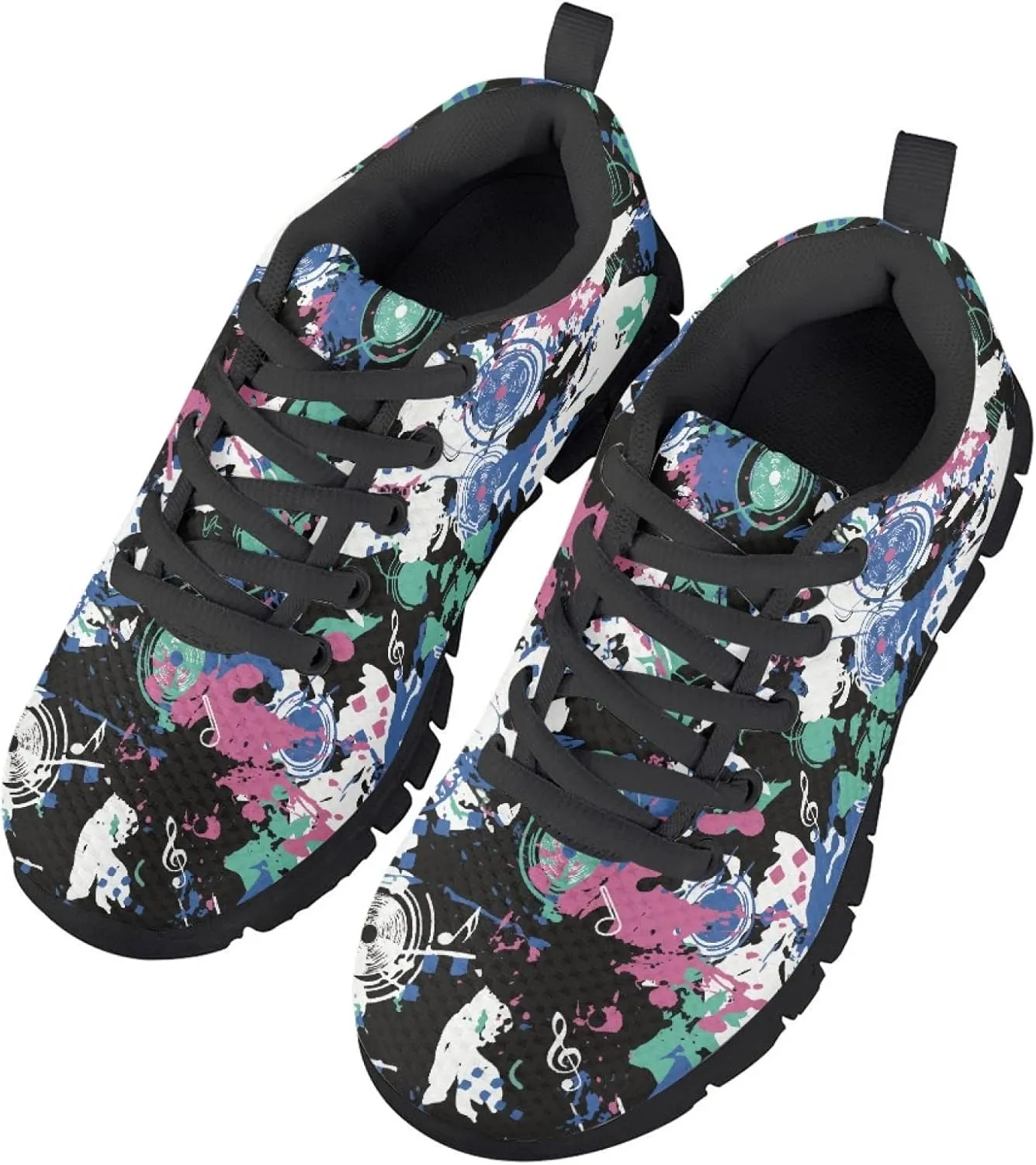 Kids Sneakers Lightweight Washable Fashion Breathable Running Shoes Girls Athletic Shoes Lace-up Sneaker