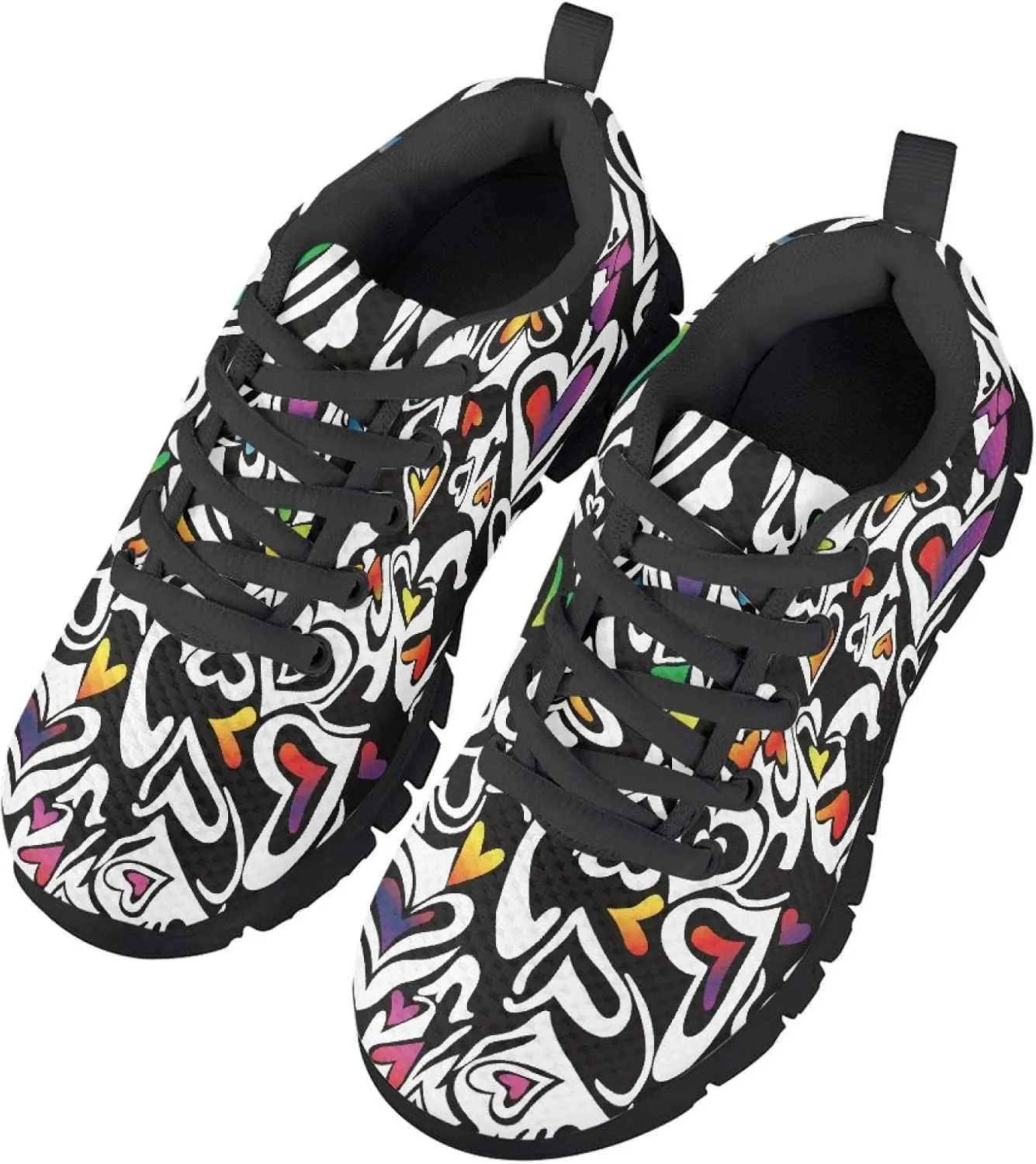 Kids Sneakers Lightweight Washable Fashion Breathable Running Shoes Girls Athletic Shoes Lace-up Sneaker