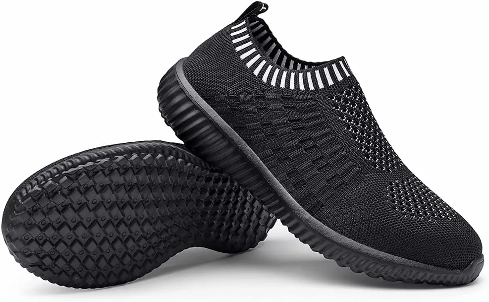 konhill Women's Slip On Walking Shoes Breathable Mesh Sneakers Work Casual Tennis Shoes