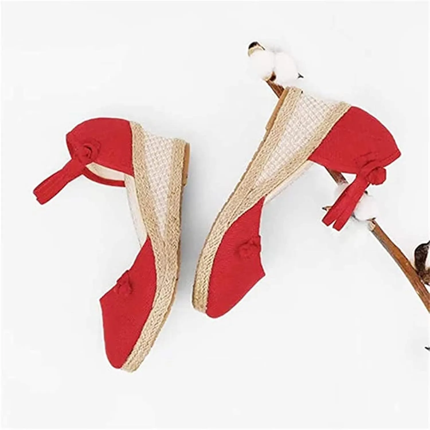 Ladmiple Closed Toe Espadrille Platform Wedge Sandals For Women Casual Flatform Dressy Summer Fashion Slip On Shoes