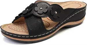 Ladmiple Orthopedic Sandals for Women with Arch Support 2023 Open Toe Flip Flops Platform Orthotic Sandal Walking Shoes