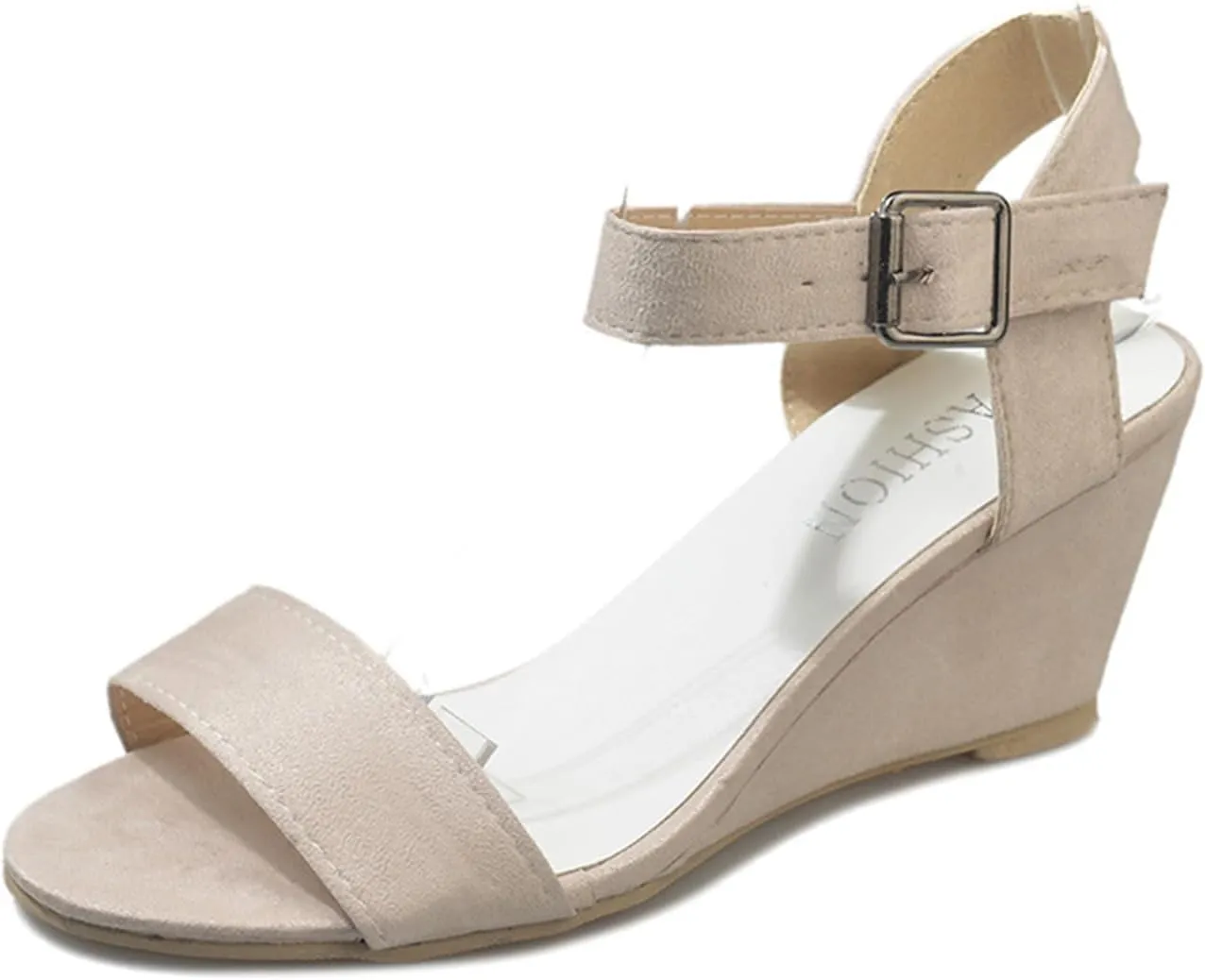 Ladmiple Summer Sandals for Women 2023 Comfy Ankle Strap Slip On Wedge Sandal Open Toe Casual High Heels Platform Wedges