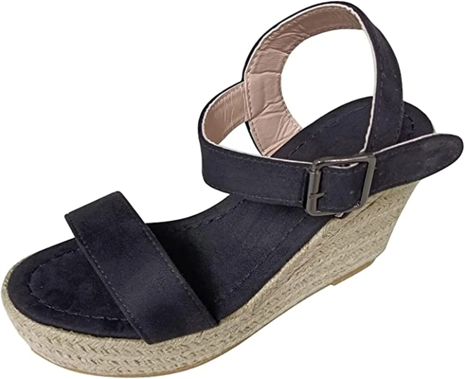 Ladmiple Summer Sandals for Women 2023 Fashion Floral Platform Ankle Strap Wedge Sandals Open Toe Comfy High Heel Shoes