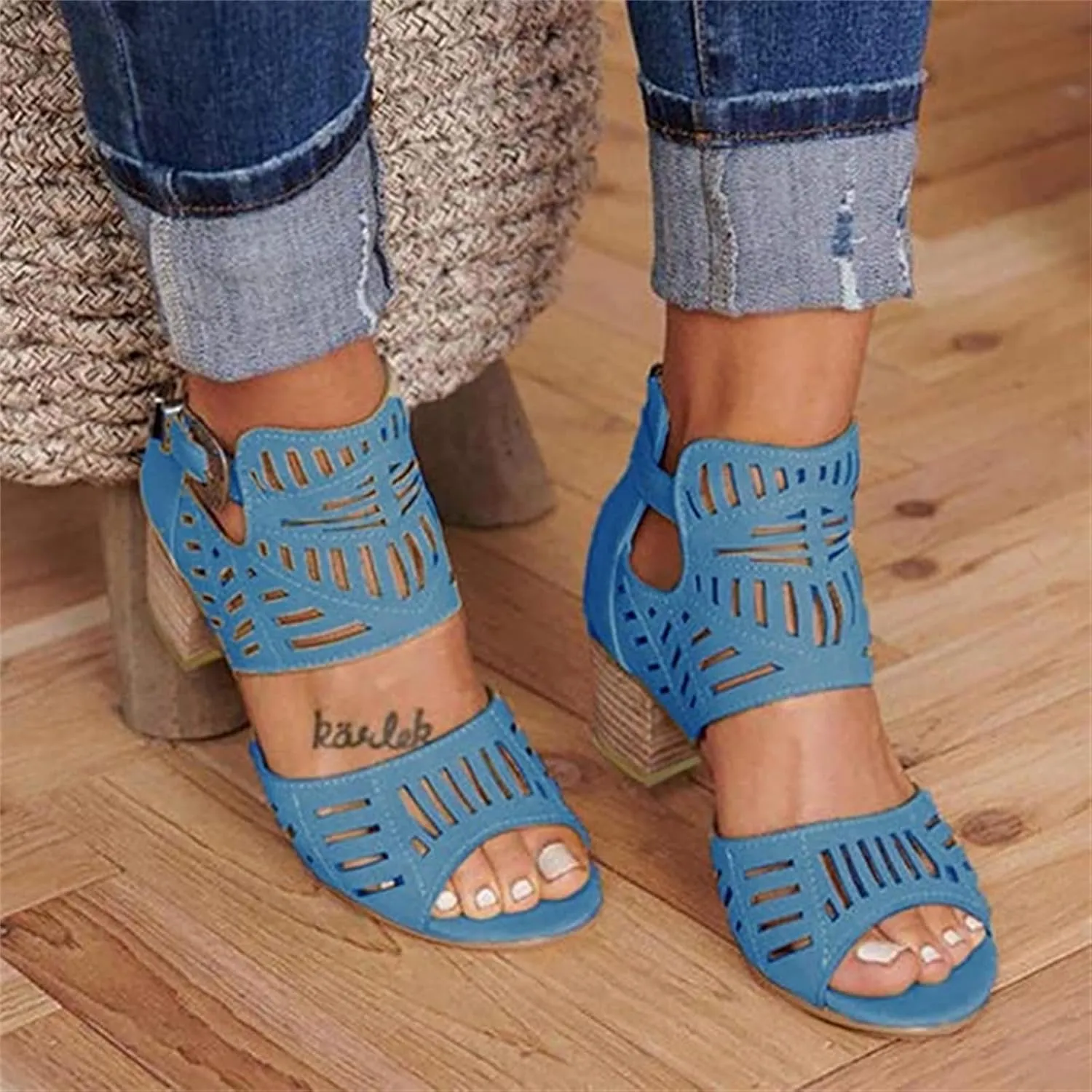 Ladmiple Wedge Sandals for Women 2023 Slip-On Ankle Strap Sandal Summer Casual Beach Shoes Open Toe Espadrilles Platform