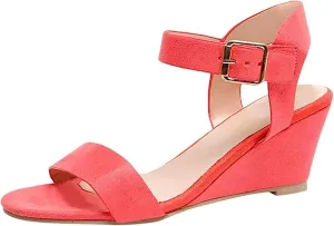 Ladmiple Wedge Sandals for Women Dressy 2023 Comfy Slip-On Ankle Strap Sandal Summer Casual Beach Shoe Open Toe Platform