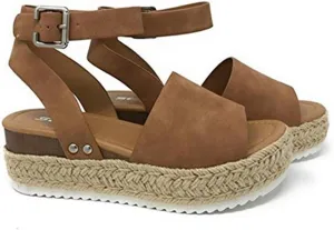 Ladmiple Wedge Sandals for Women Dressy 2023 Comfy Slip On Sandal Summer Casual Beach Shoes Open Toe Espadrille Platform