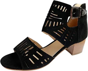 Ladmiple Wedge Sandals for Women Dressy Casual Hollow Out Open Toe High Heel Sandal Slip on Espadrilles Platform Shoes