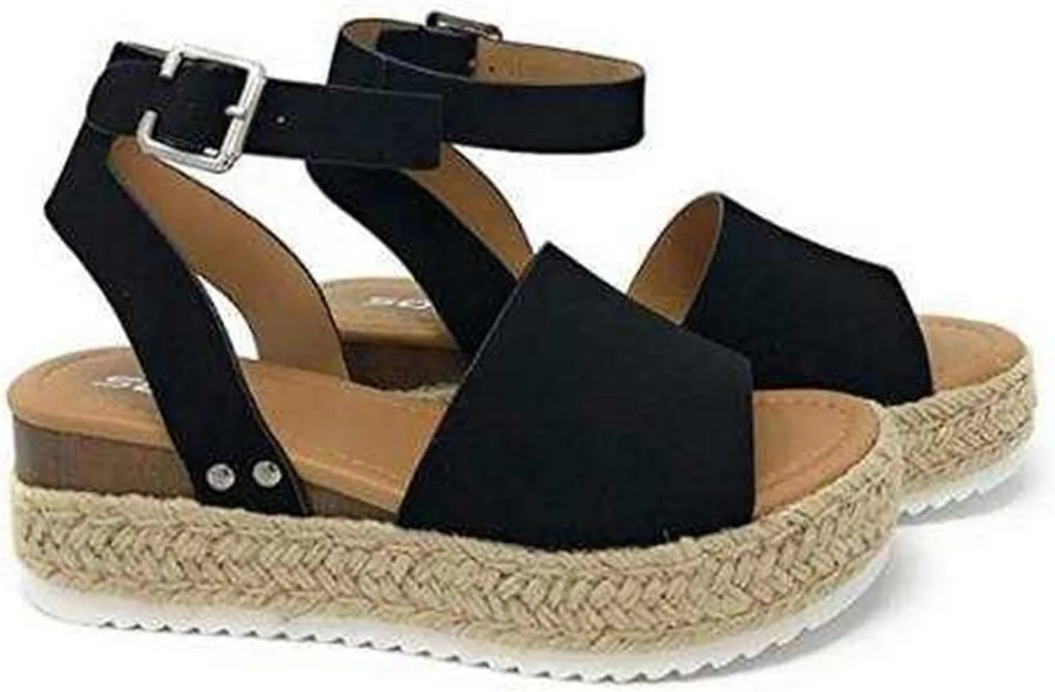 Ladmiple Wedge Sandals for Women Dressy Slip-On High Heel Sandal Summer Casual Beach Shoes Open Toe Espadrilles Platform