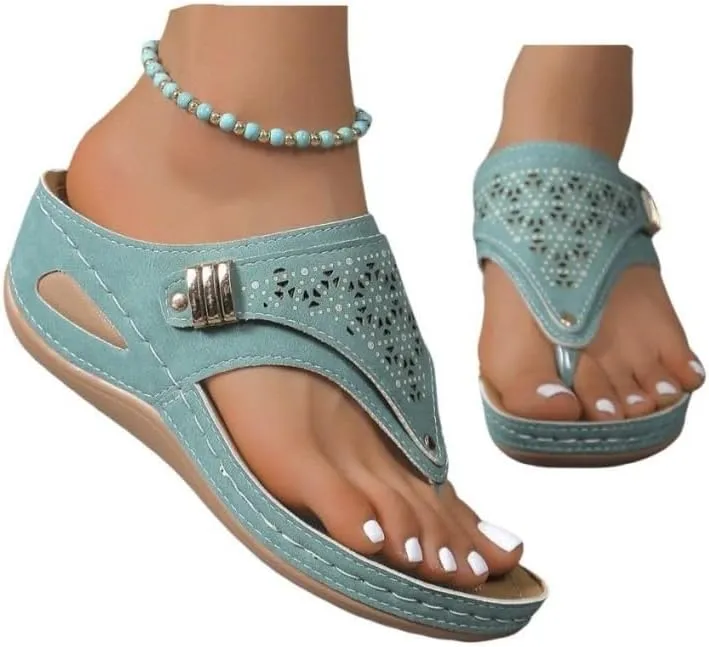 Ladmiple Womens Sandals Comfortable Dressy Arch Support Orthopedic Thong Flip Flops Soft Summer Beach Shoes Orthotic Slides