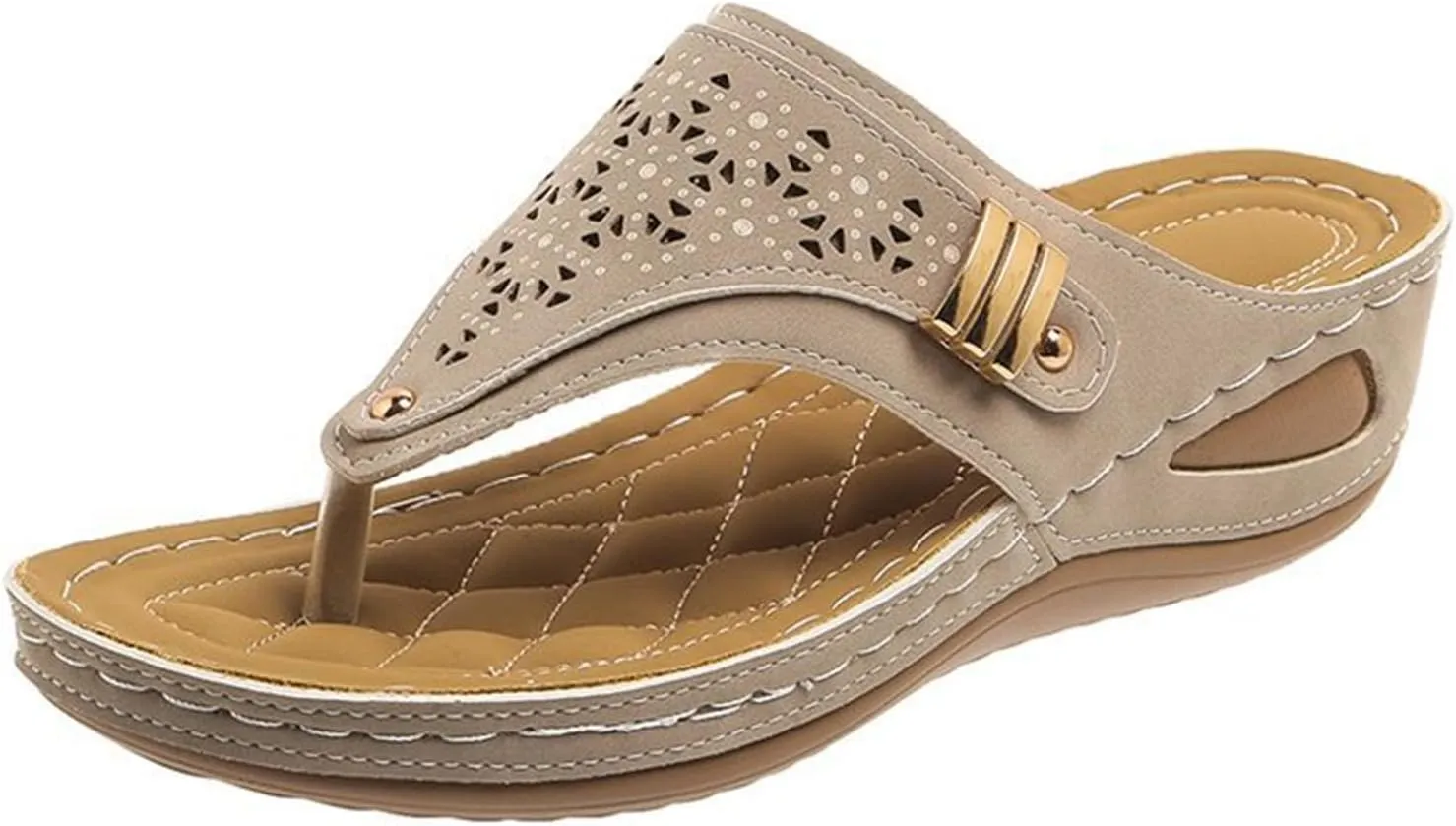 Ladmiple Womens Sandals Comfortable Dressy Arch Support Orthopedic Thong Flip Flops Soft Summer Beach Shoes Orthotic Slides