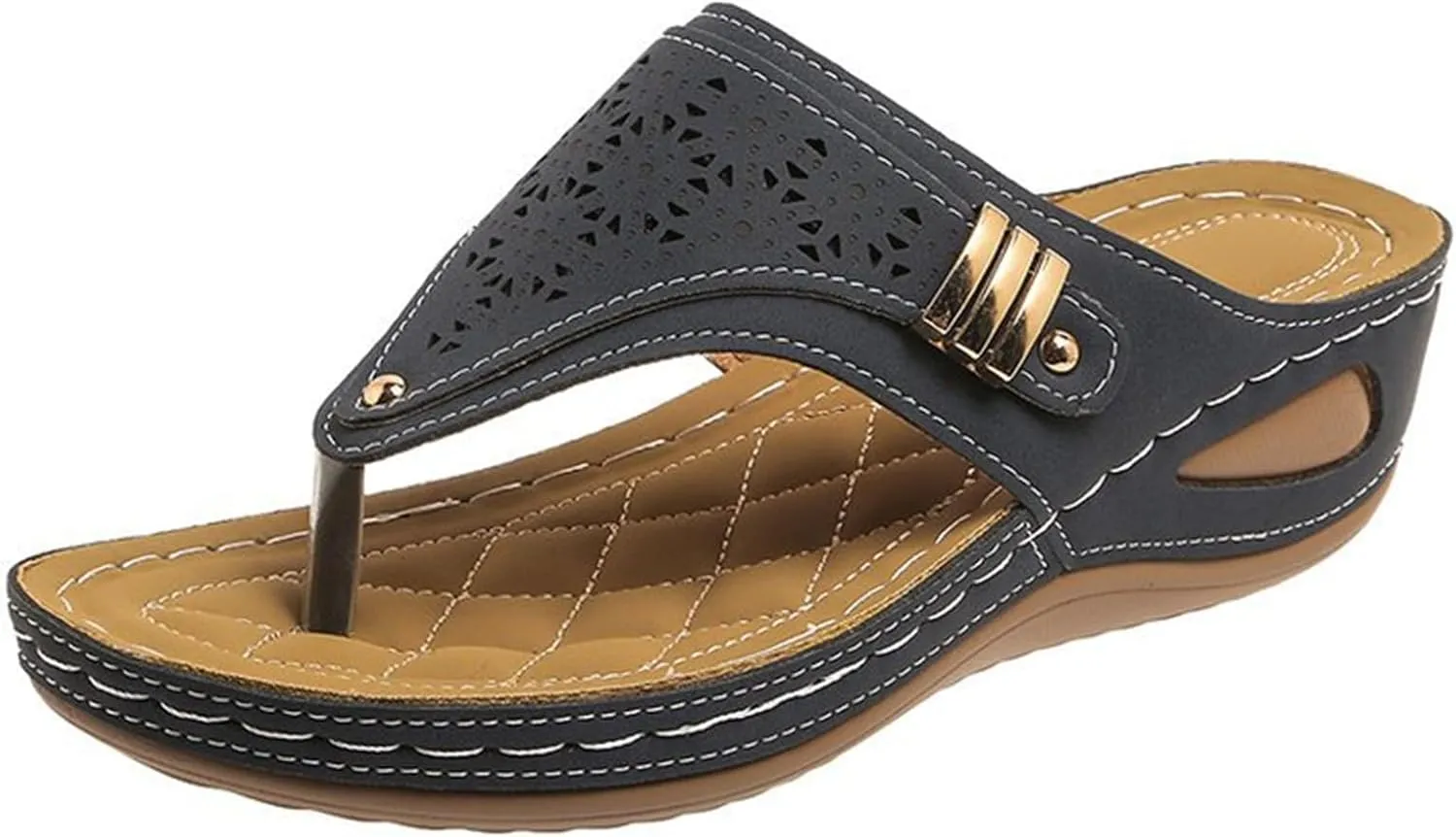 Ladmiple Womens Sandals Comfortable Dressy Arch Support Orthopedic Thong Flip Flops Soft Summer Beach Shoes Orthotic Slides