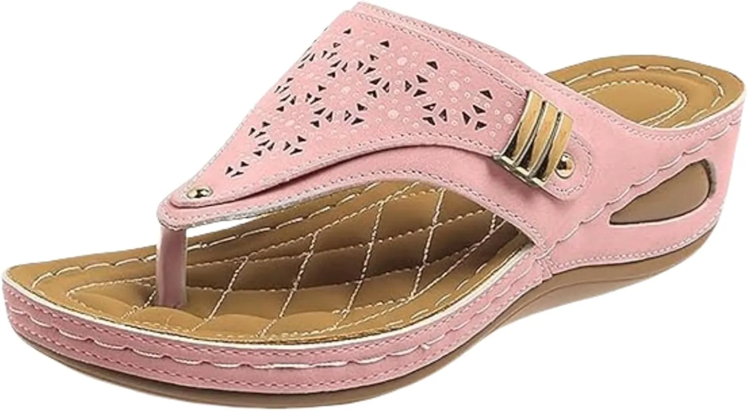 Ladmiple Womens Sandals Comfortable Dressy Arch Support Orthotic Slippers Open Toe Slides Summer Orthopedic Thong Flip Flops