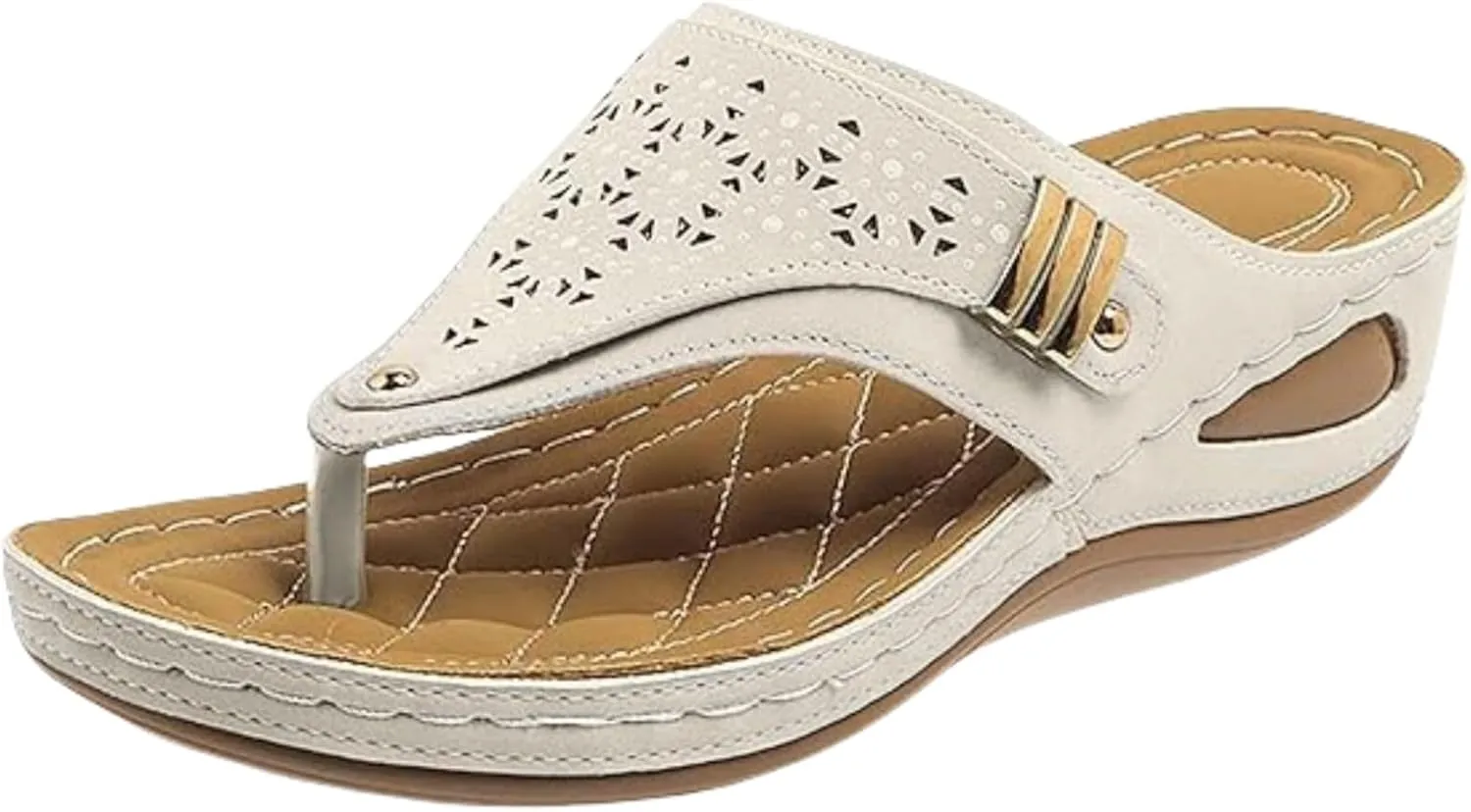 Ladmiple Womens Sandals Comfortable Dressy Arch Support Orthotic Slippers Open Toe Slides Summer Orthopedic Thong Flip Flops