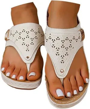 Ladmiple Womens Sandals Comfortable Dressy Arch Support Orthotic Slippers Open Toe Slides Summer Orthopedic Thong Flip Flops