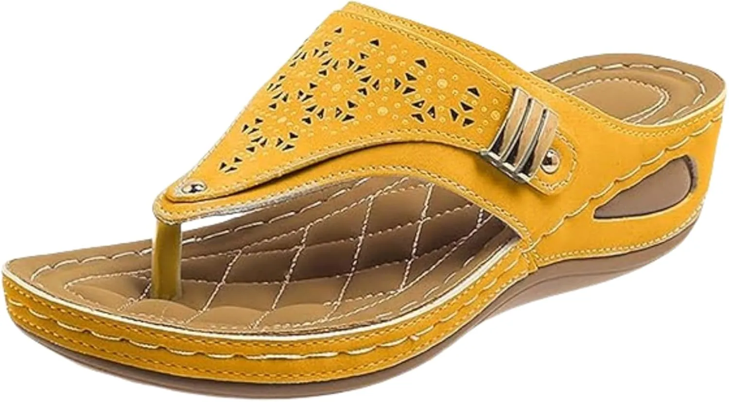 Lausiuoe Sandals For Women 2025 Comfortable Walking Orthotic Thong Flip Flops Summer Orthopedic Slippers With Arch Support