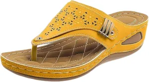 Lausiuoe Sandals For Women 2025 Comfortable Walking Orthotic Thong Flip Flops Summer Orthopedic Slippers With Arch Support