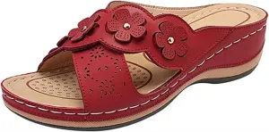 Lausiuoe Sandals Women Comfortable Dressy Wedge Orthopedic Slippers Orthotic Flip Flops with Arch Support for Flat Feet