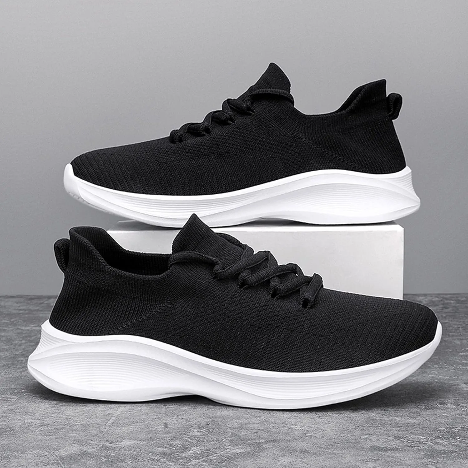 Lightweight Arch Support Sneakers for Men Comfortable Breathable Lightweight Tennis Shoe Casual Stretch Sneaker