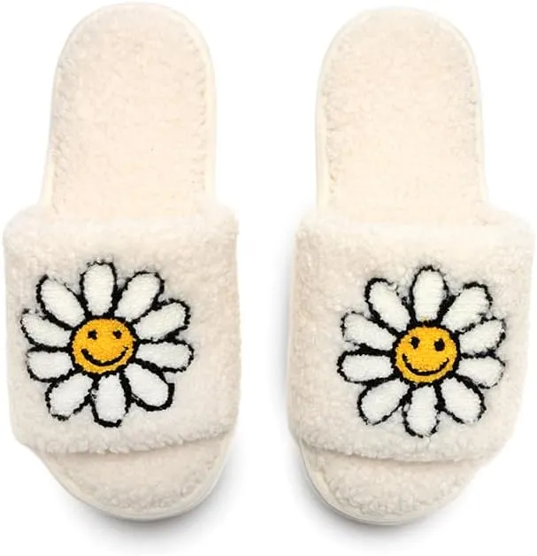 Living Royal Slide Slippers, Novelty Cozy Non-Slip Rubber Sole, Soft 100% Polyester, Funny Fuzzy Design