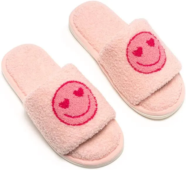 Living Royal Slide Slippers, Novelty Cozy Non-Slip Rubber Sole, Soft 100% Polyester, Funny Fuzzy Design